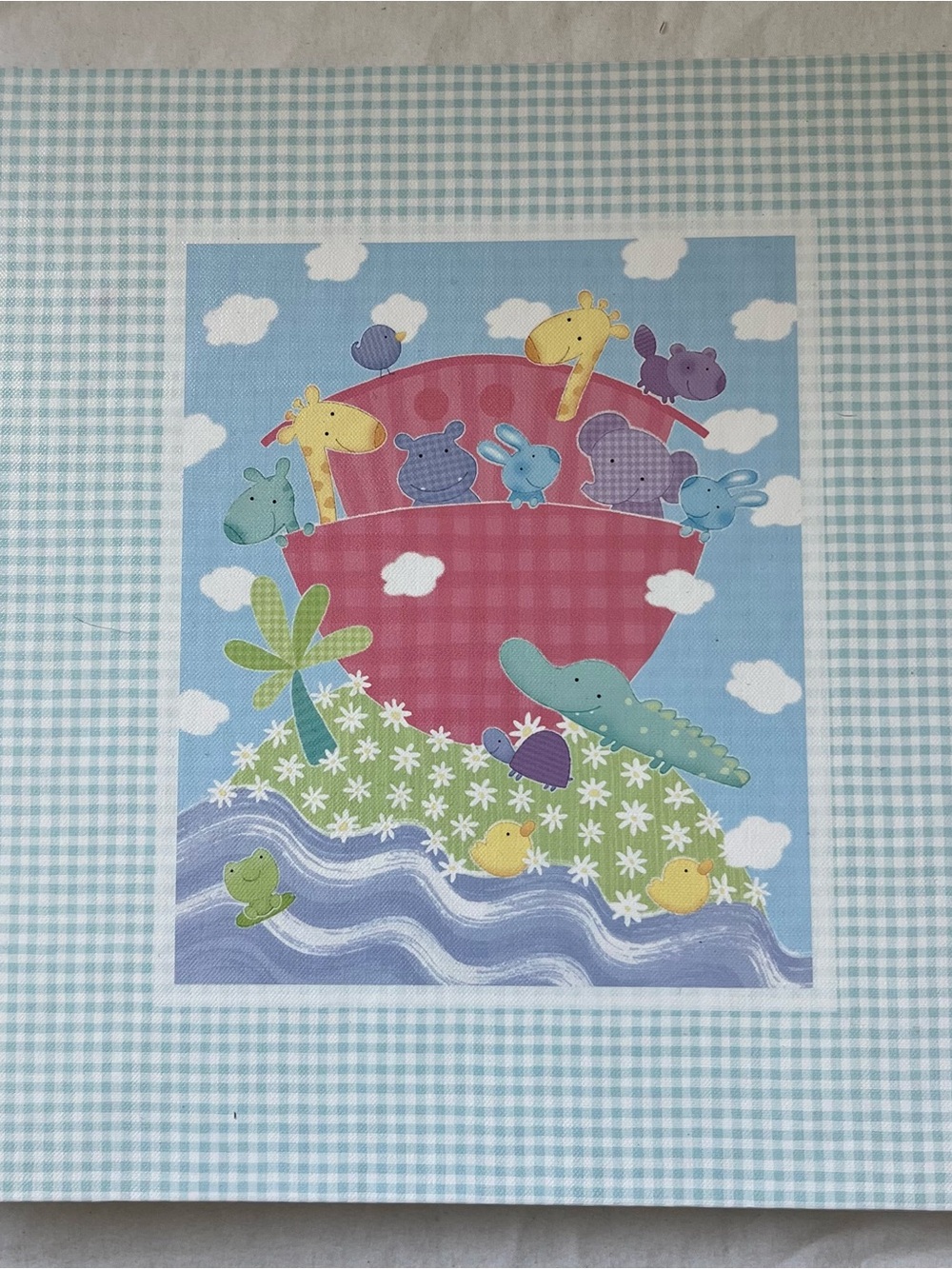 Hallmark Baby Photo Album Noah's Art Green Checks 200 Photo Slots
